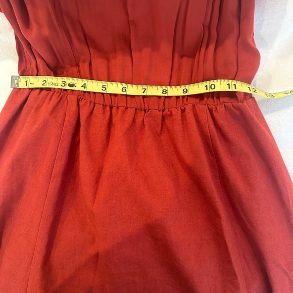 Sezane Isabella red rust terracotta linen dress 38 S/M 2019 - Picture 15 of 16